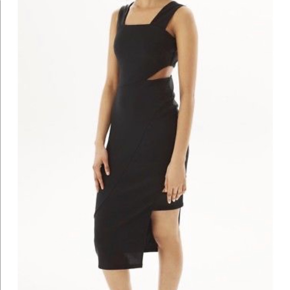 Topshop Black Wide Strap Cutout Midi Sleeveless